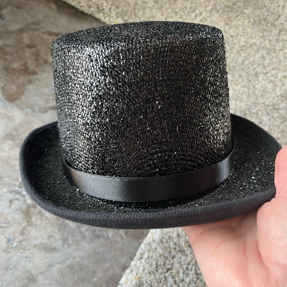 Black Glitter Top Hat